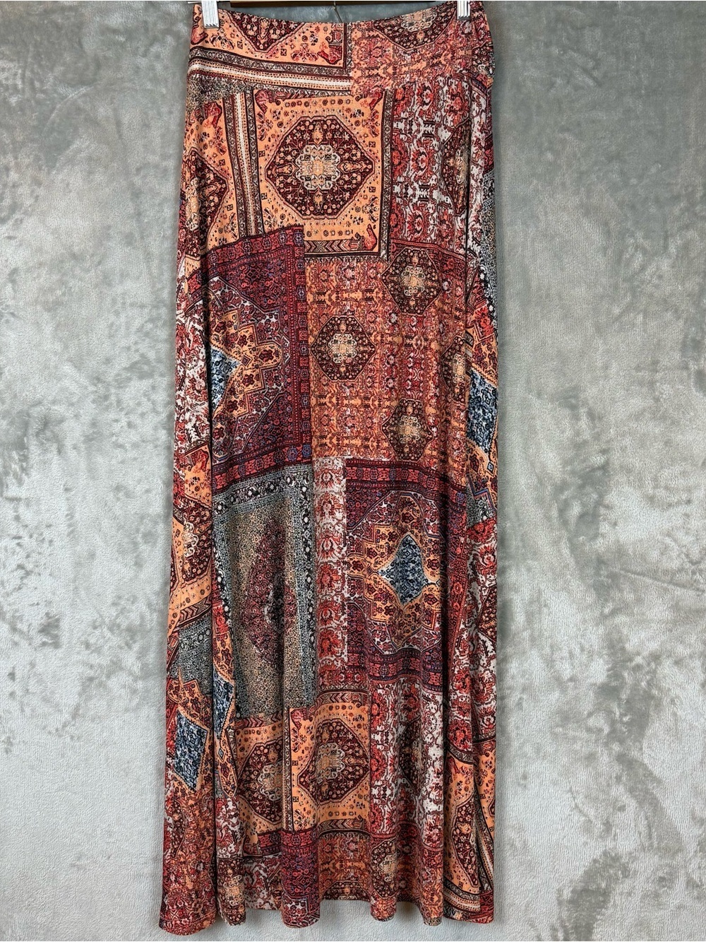 Bohemian Patchwork Multicolor Abstract Maxi Skirt Wmn’s Sz S
